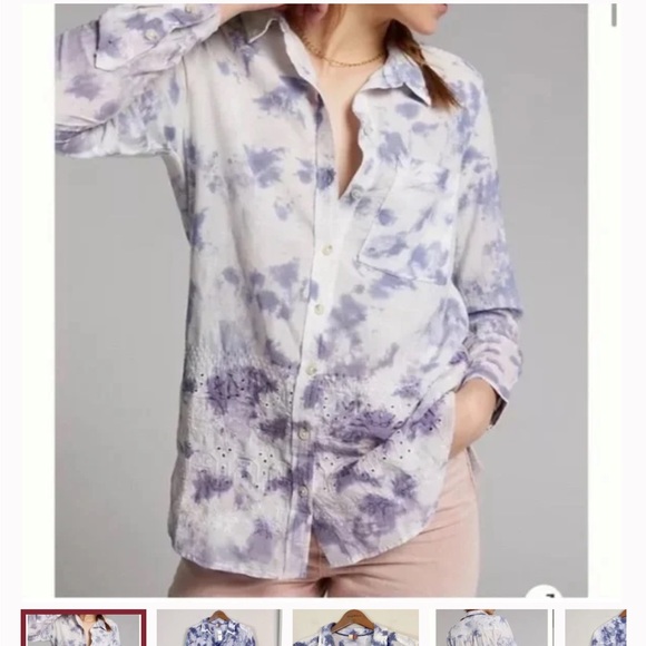 Pilcro Anthropology tie-dye button down. Brand new never worn size medium. - Picture 6 of 10